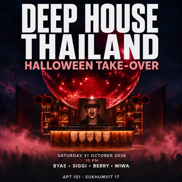 Original Halloween TAKE-OVER flyer: BYAS, Siggi, Berry and Wiwa at APT 101 on 31 October 2026